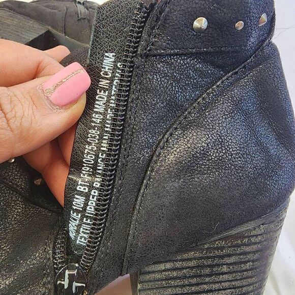 Beartraps Black Ankle Booties Rockability Buckle Size 10M - Picture 8 of 9